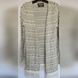 Natural Reflections Tan and Cream Geometric Throw Blanket